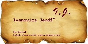Ivanovics Jenő névjegykártya